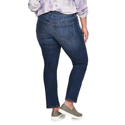 Plus Size Sonoma Goods For Life Premium Elastic Waist Midrise Straight Leg Jeans