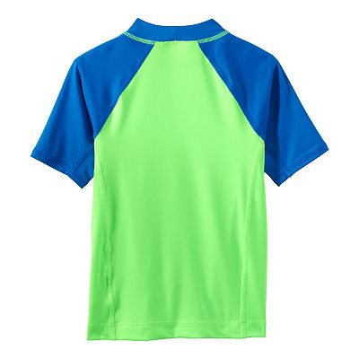 Boys 2 20 Lands End Short Sleeve Solid Swim Rash Guard