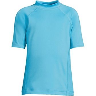 Boys 2-20 Lands' End Short Sleeve Solid Swim Rash Guard