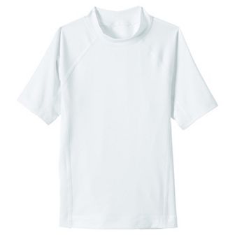 Boys 10-20 Lands' End Short Sleeve Solid Swim Rash Guard in Husky
