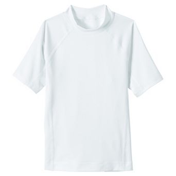 Boys 10-20 Lands' End Short Sleeve Solid Swim Rash Guard in Husky