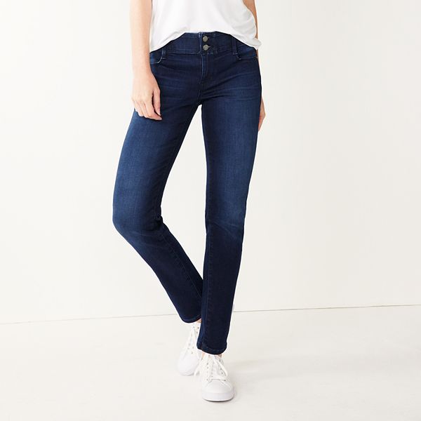 Women's Nine West Curvy Tummy-Control Slim Straight Jeans