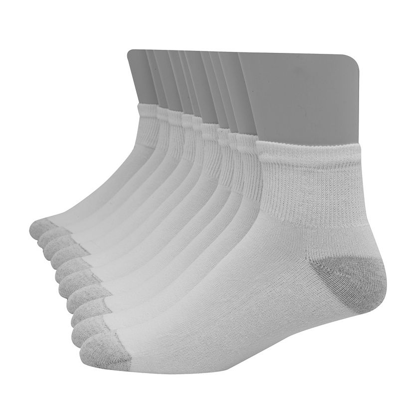 Mens Hanes Ultimate 12-pack Soft & Durable Ankle Socks, Size: 8-12, White