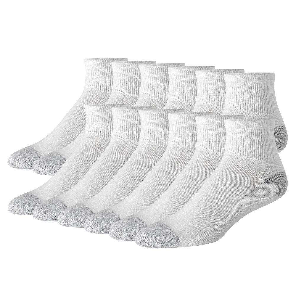 Men's HanesÂ® 12 Pack Ultimate Soft & Durable Ankle Socks