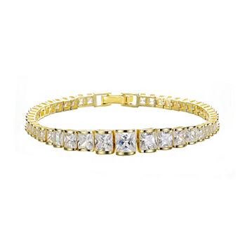 14k Gold Over Sterling Silver Cubic Zirconia Tennis Bracelet