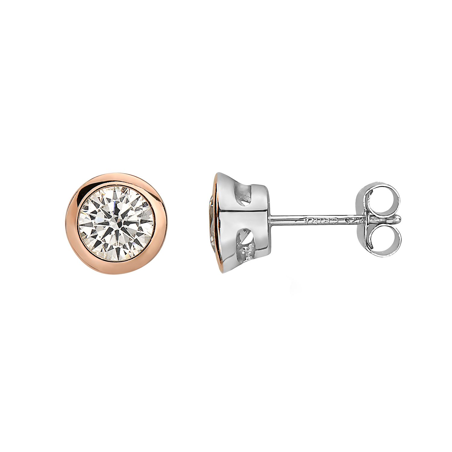Rose Gold 925 Sterling Silver High Polish Round Ball Stud Earrings – 2mm, 3mm, Or 4mm Pair