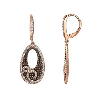18k Rose Gold Over Sterling Silver Morganite Drop Earrings