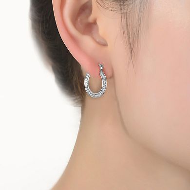 Sterling Silver Cubic Zirconia Hoop Earrings