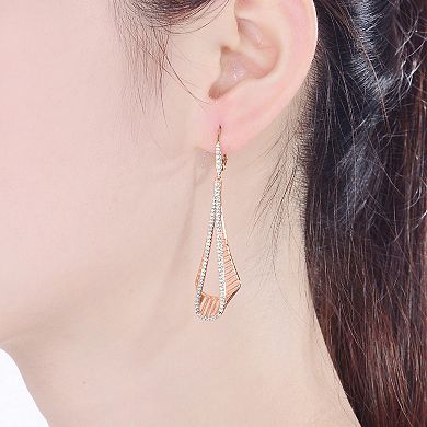 18k Rose Gold Over Sterling Silver Drop Earrings