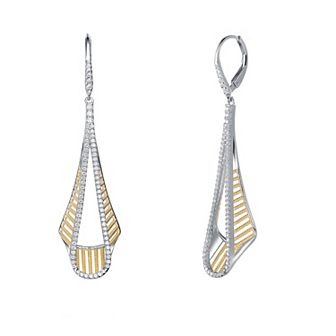 18k Rose Gold Over Sterling Silver Drop Earrings