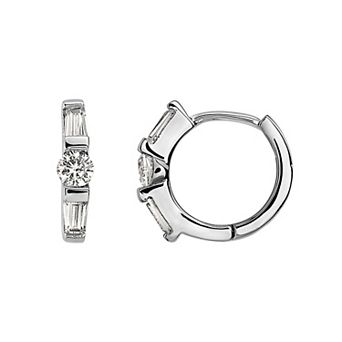 Sterling Silver Cubic Zirconia Hoop Earrings