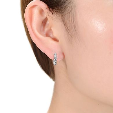 Sterling Silver Cubic Zirconia Hoop Earrings