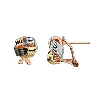 Multi-Tone Sterling Silver Stud Earrings