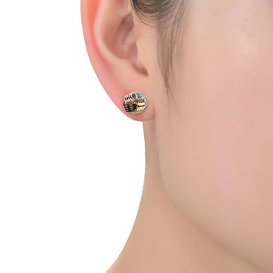 Multi-Tone Sterling Silver Stud Earrings