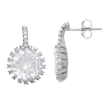 Sterling Silver Cubic Zirconia Stud Earrings