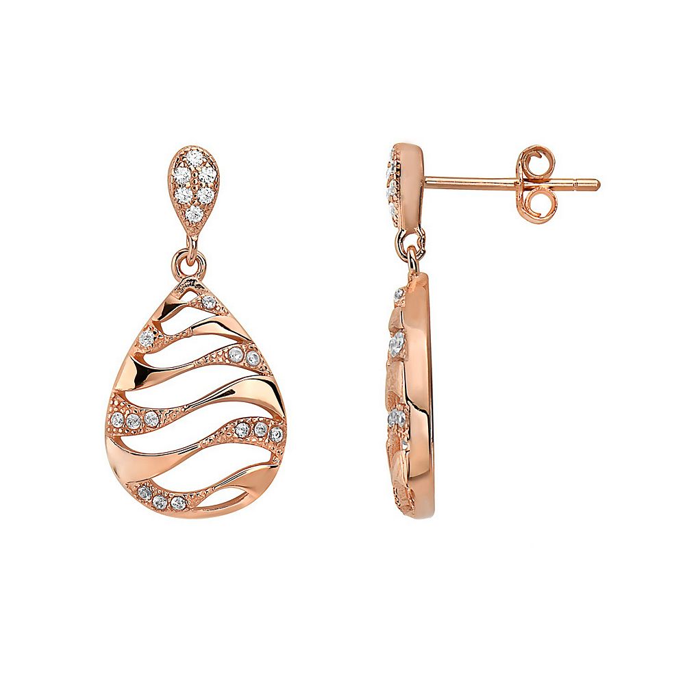 Sterling Silver Cubic Zirconia Drop Earrings main image 0