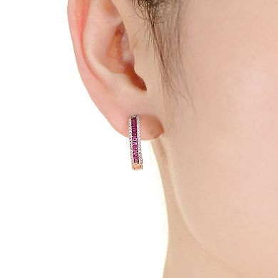 Sterling Silver Cubic Zirconia Hoop Earrings