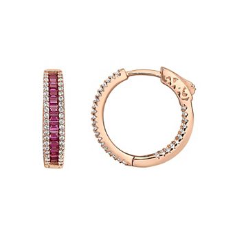 Sterling Silver Cubic Zirconia Hoop Earrings