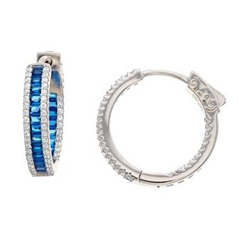 Sterling Silver Cubic Zirconia Hoop Earrings