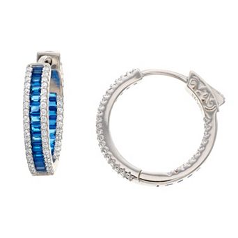 Sterling Silver Cubic Zirconia Hoop Earrings