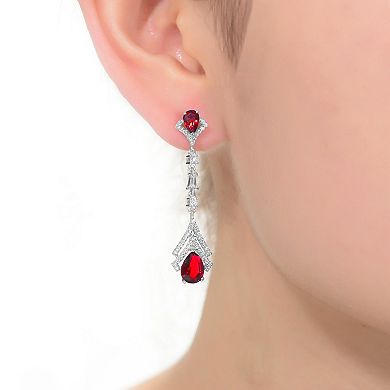Sterling Silver Cubic Zirconia Dangle Drop Earrings