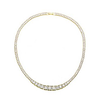 14k Gold Over Sterling Silver Tennis Necklace