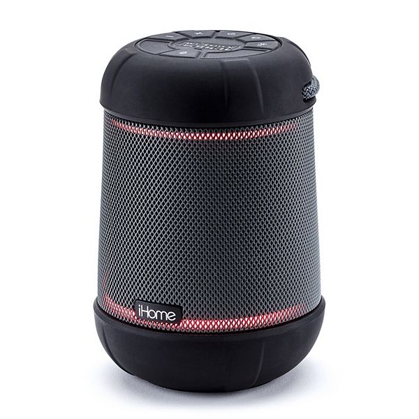 iHome Bluetooth Rechargeable Waterproof Speaker with 360° Stereo Sound & Color Changing Accent