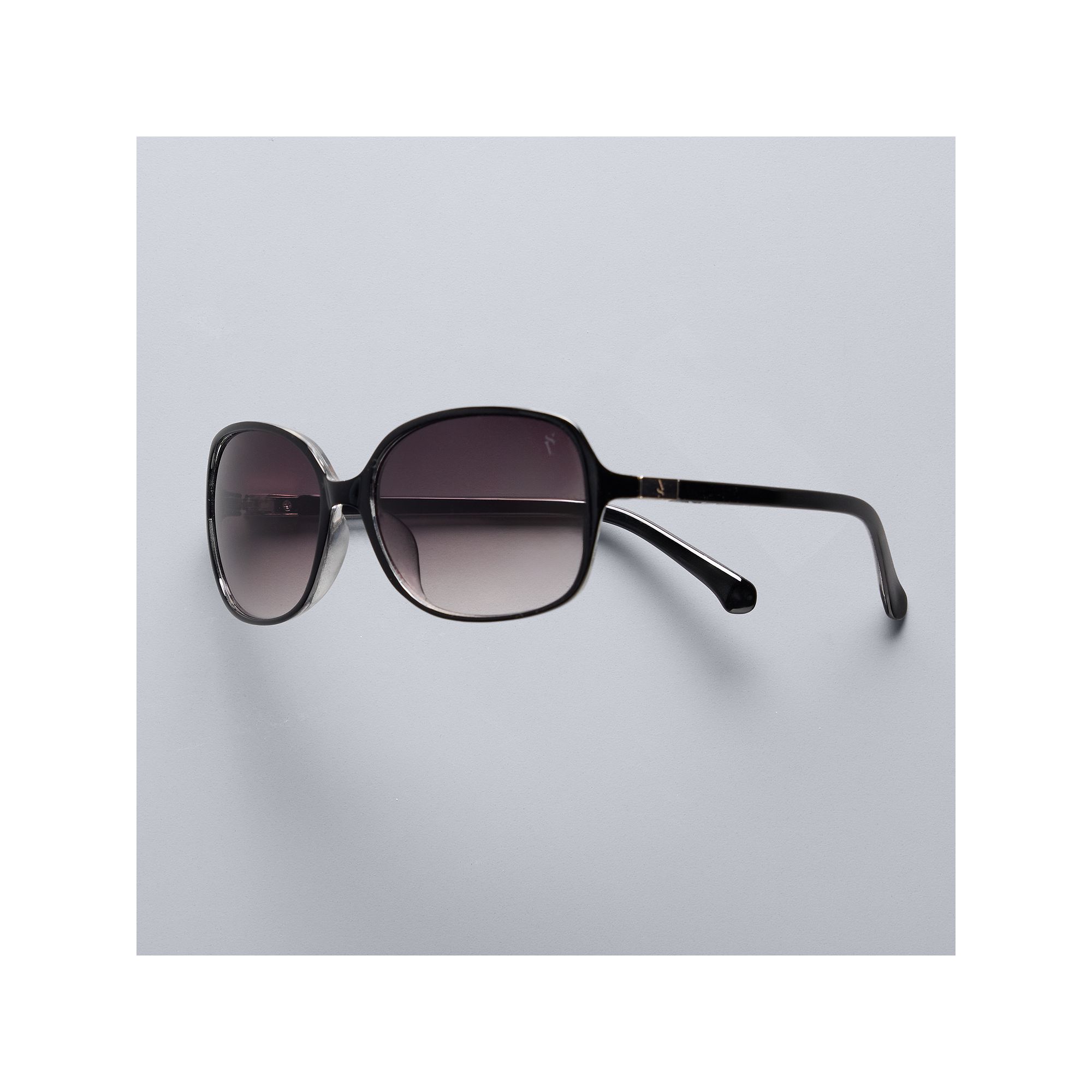Womens Simply Vera Vera Wang 58mm Margot Rectangle Sunglasses, Black
