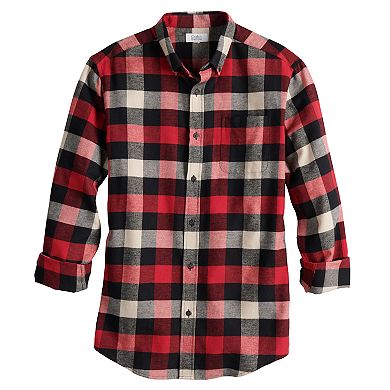 Men's Croft & Barrow® Woven Flannel Button-Down Shirt