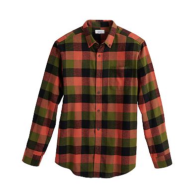 Men's Croft & Barrow® Woven Flannel Button-Down Shirt