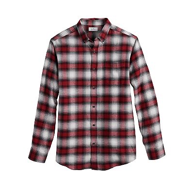 Men's Croft & Barrow® Woven Flannel Button-Down Shirt