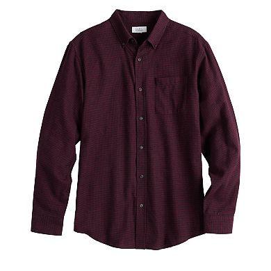 Men's Croft & Barrow® Woven Flannel Button-Down Shirt