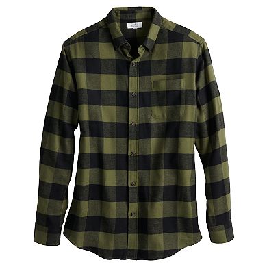 Men's Croft & Barrow® Woven Flannel Button-Down Shirt