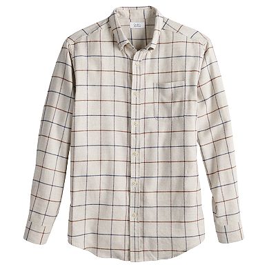 Men's Croft & Barrow® Woven Flannel Button-Down Shirt