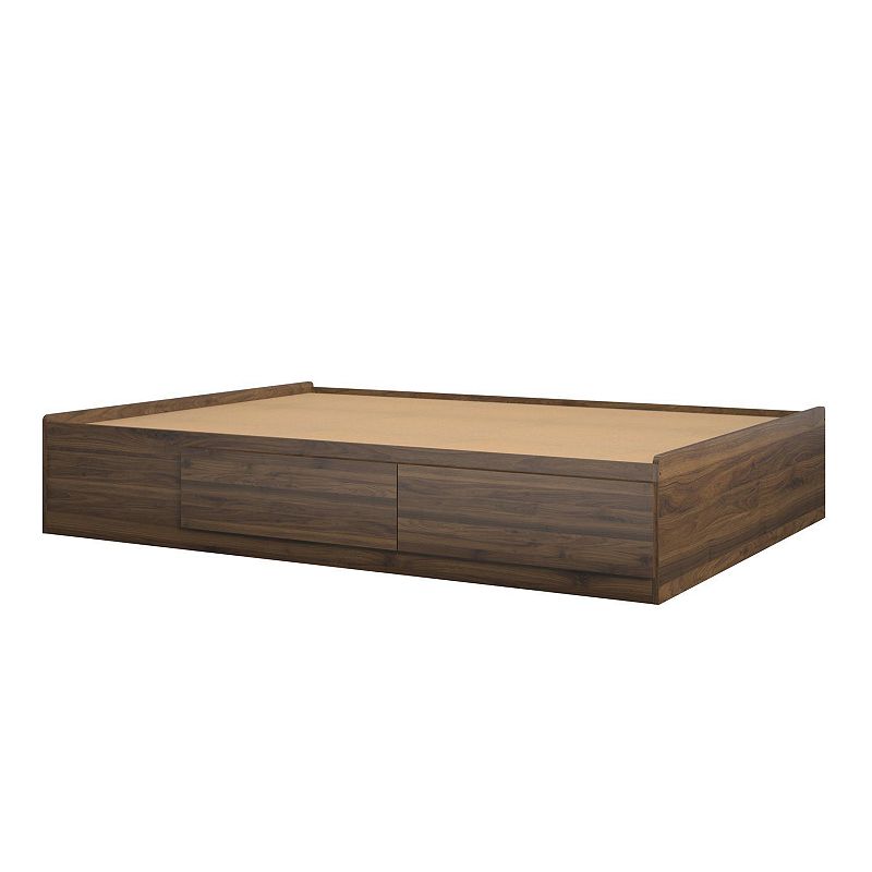 Ameriwood Home Storage Full Platform Bed, Brown
