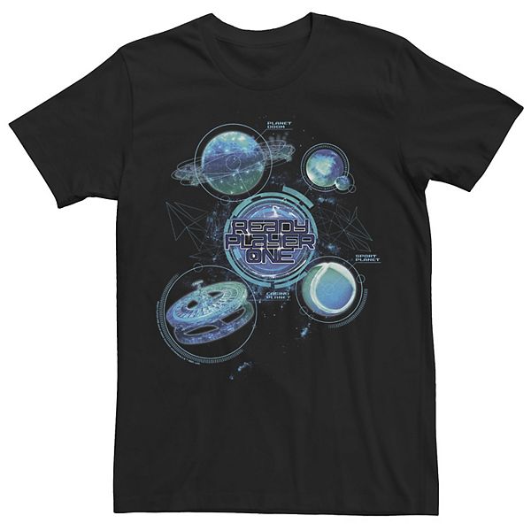 Men's Ready Player One Planet Maps Tee