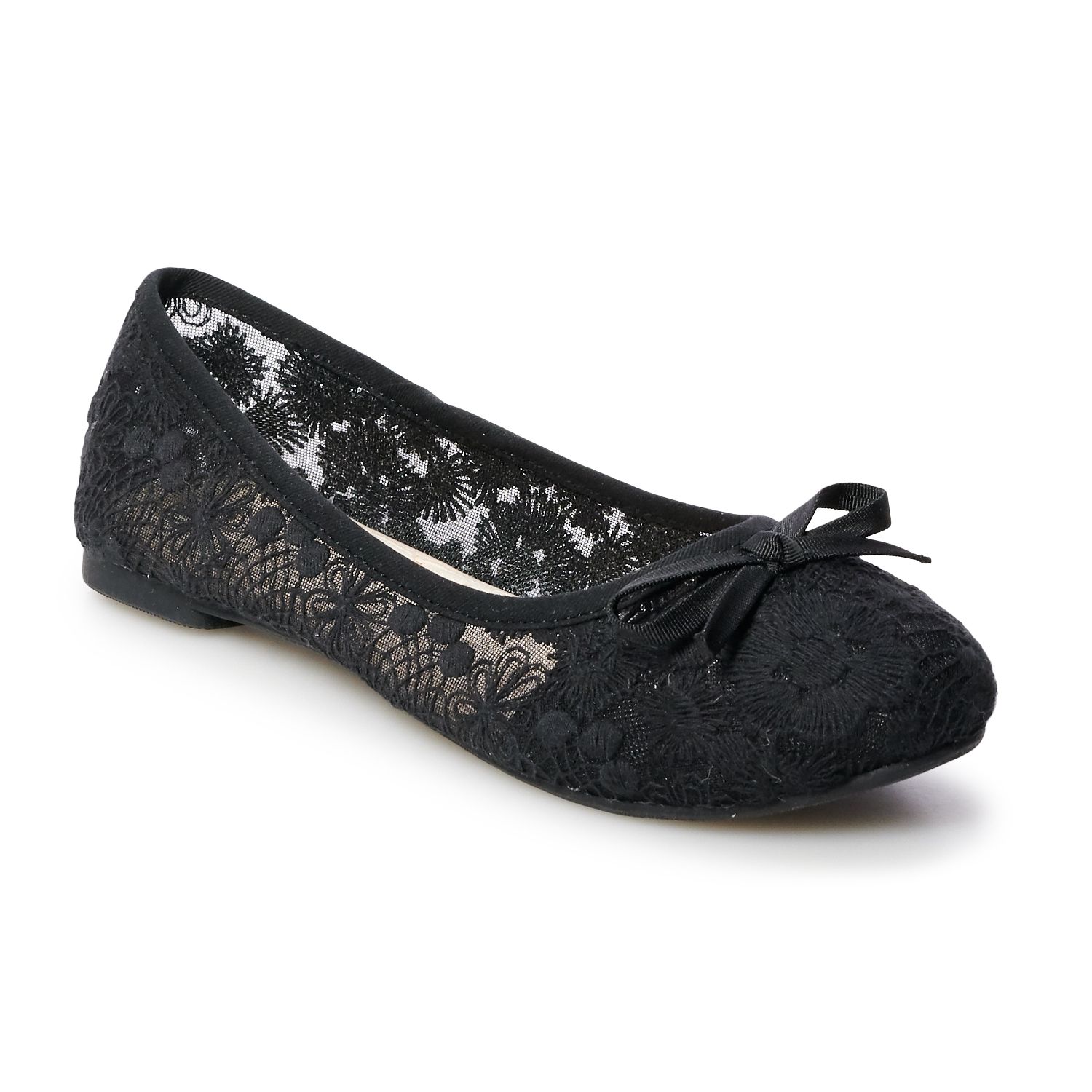 kohls womens black flat shoes
