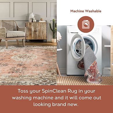 nuLOOM Ren Machine Washable Vintage Floral Rug