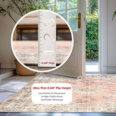 nuLOOM Ren Machine Washable Vintage Floral Rug