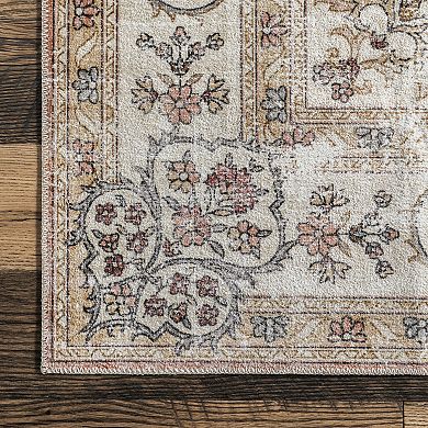 nuLOOM Ren Machine Washable Vintage Floral Rug