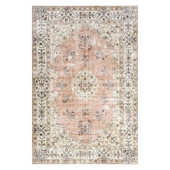 nuLOOM Ren Machine Washable Vintage Floral Rug