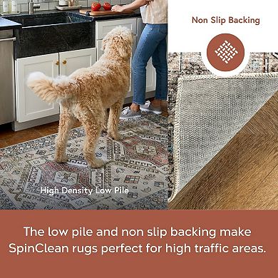 nuLOOM Gracie Machine Washable Distressed Medallion Rug