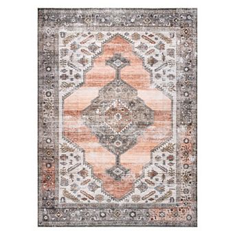 nuLOOM Gracie Machine Washable Distressed Medallion Rug