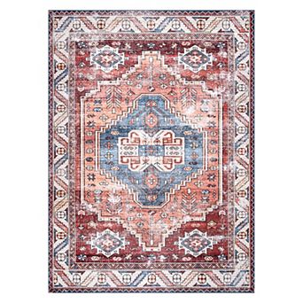nuLOOM Marli Machine Washable Faded Medallion Rug