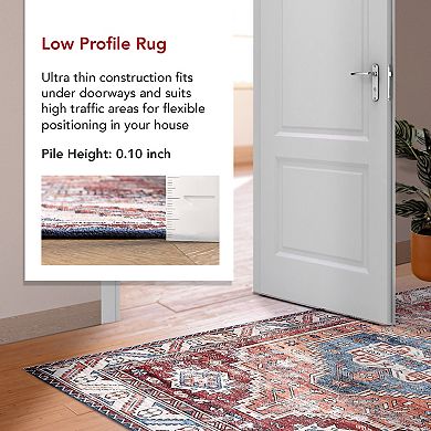nuLOOM Marli Machine Washable Faded Medallion Rug