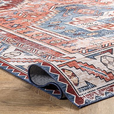 nuLOOM Marli Machine Washable Faded Medallion Rug