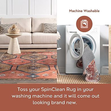 nuLOOM Marli Machine Washable Faded Medallion Rug