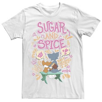 Men's Tom And Jerry Sugar And Spice Collage Portrait Tee