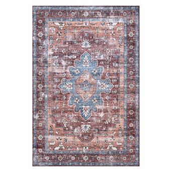 nuLOOM Zena Machine Washable Medallion Rug