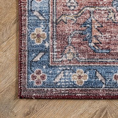 nuLOOM Zena Machine Washable Medallion Rug